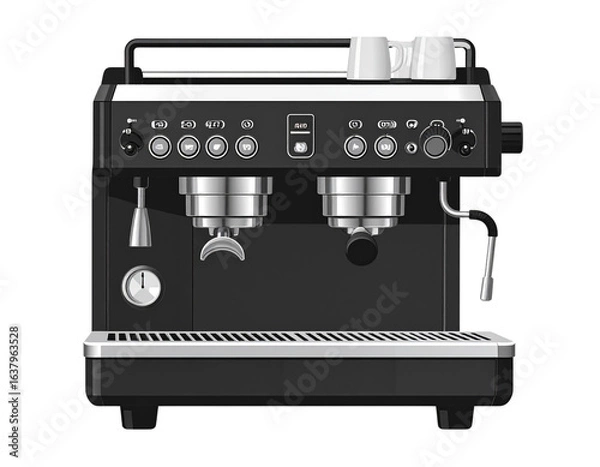 Fototapeta coffee machine isolated on white