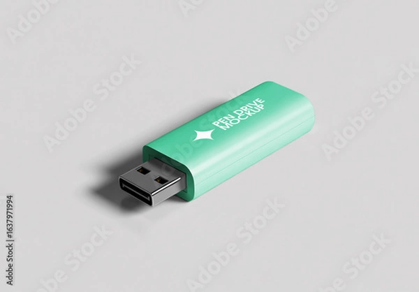 Fototapeta Editable USB Flash Pen Drive Mockup