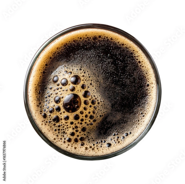 Obraz Pouring dark coffee into a glass top view modern kitchen captivating scene, isolated on transparent background, png