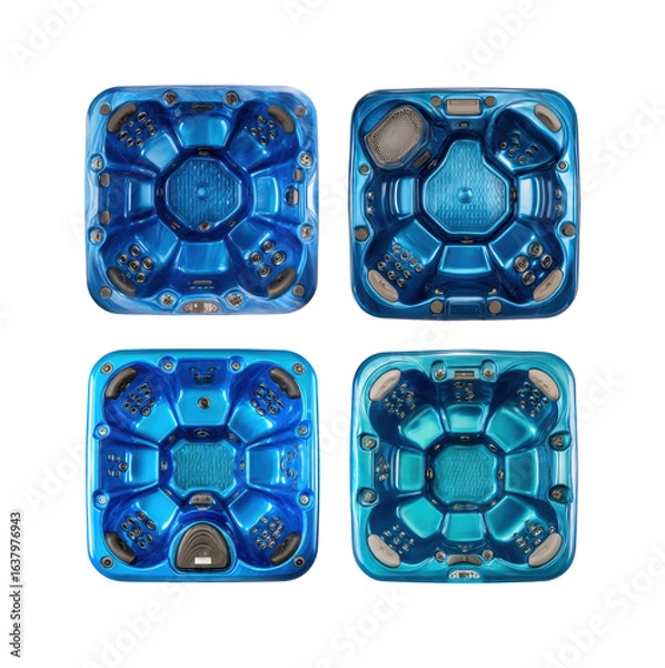 Obraz Stylish hot tub designs product showcase modern aerial view, isolated on transparent background, png