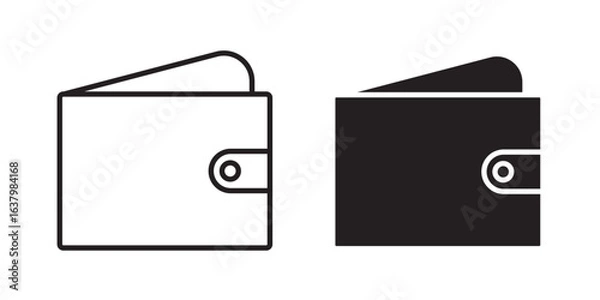 Fototapeta Wallet icon Vector illustration stroke and fill on white background
