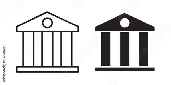 Fototapeta Bank building icon. Bank building linear icon. Thin line customizable illustration. Vector isolated outline drawing. Editable stroke
