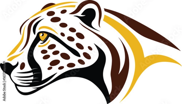 Obraz Cheetah head profile illustration design