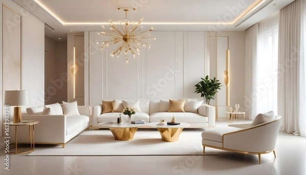 Obraz Photo interior modern design room 3d illustration