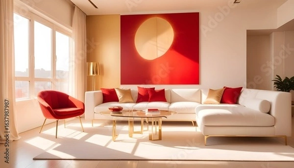 Obraz Photo interior modern design room 3d illustration