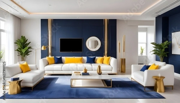 Obraz Photo interior modern design room 3d illustration