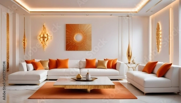 Obraz Photo interior modern design room 3d illustration