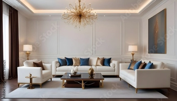 Obraz Photo interior modern design room 3d illustration