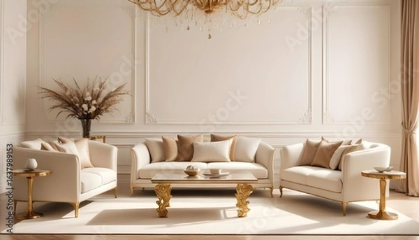 Obraz Photo interior modern design room 3d illustration