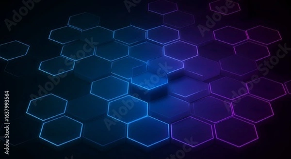 Obraz blue hexagon background
