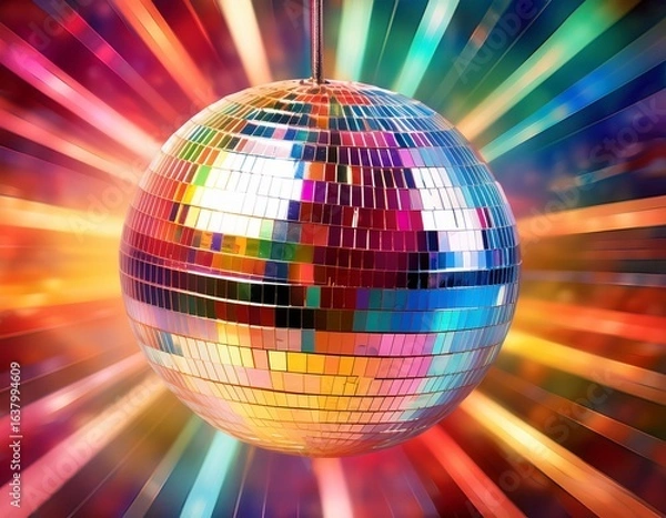 Obraz colorful disco ball in a vibrant background