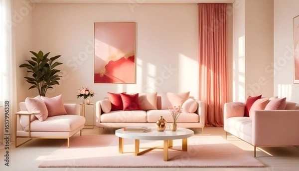 Obraz Photo interior modern design room 3d illustration