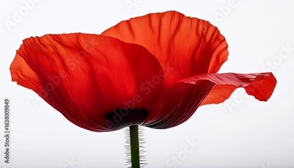 Fototapeta poppy flower bright red poppy white background image white background image