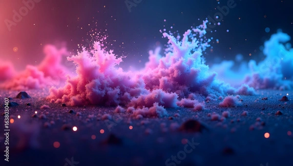 Obraz Abstract cosmic dust with neon color palette.