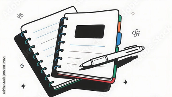 Obraz notebook and pen