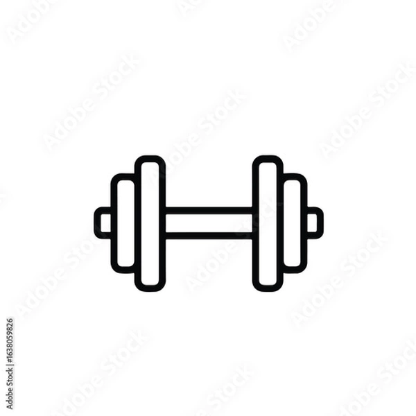 Fototapeta Vector art of dumbbell icon, a weightlifting equipment for fitness, isolated on white background