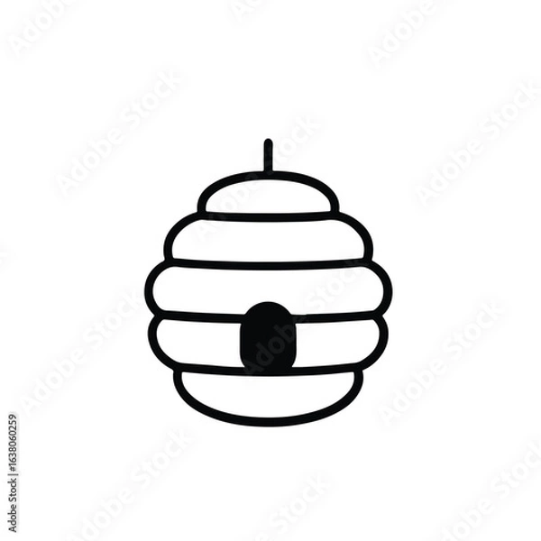Fototapeta Vector art of beehive icon isolated on white background, representing honey and beekeeping