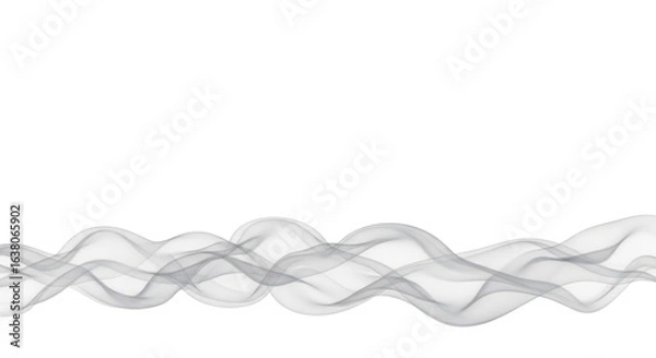 Fototapeta Abstract flowing smoke wave illustration isolated PNG with Transparent Background