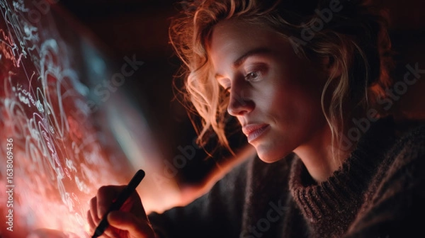 Obraz AI-Driven Creative Brainstorm Wall