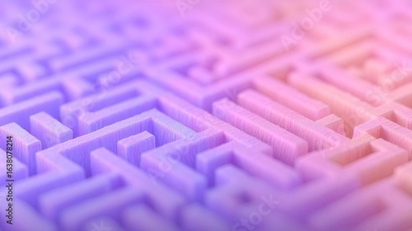 Fototapeta Close-up view of a complex, three-dimensional maze.