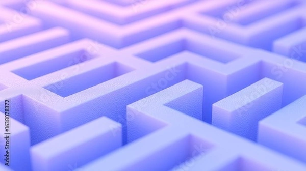 Fototapeta Close-up view of a complex three-dimensional maze.