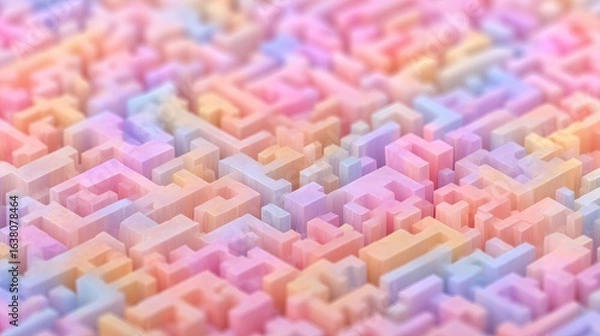 Fototapeta Abstract design of interlocking geometric shapes.
