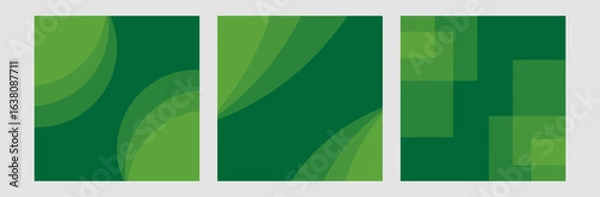 Obraz green abstract square banner background template set