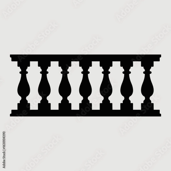 Fototapeta Balustrade Silhouette Icon for Architecture and Railing Design


