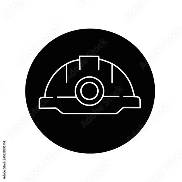 Obraz Safety helmet icon in black circle outline