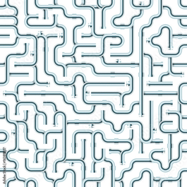 Fototapeta Color pipe system realistic seamless pattern. EPS 10