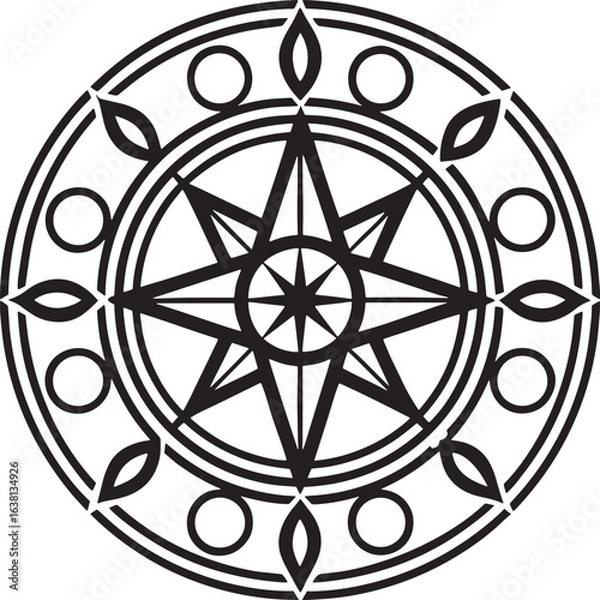 Fototapeta Abstract Geometric Star Rosette Symbol