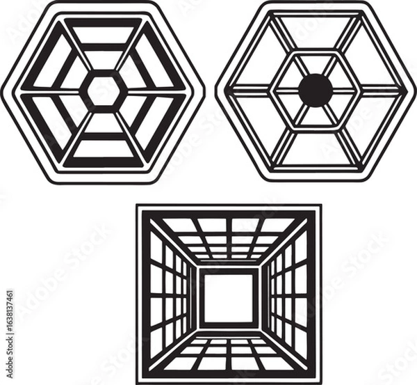 Fototapeta Abstract Geometric Shapes with Perspective