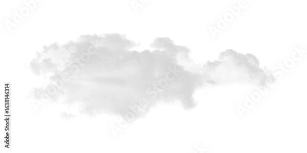 Fototapeta Isolated light gray cloud shape against a solid black background in a simple graphic image