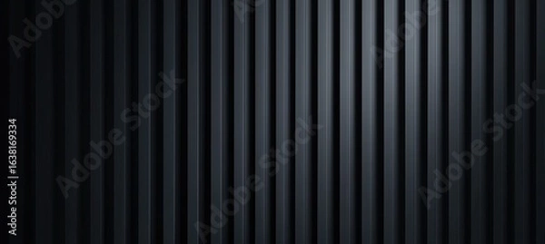 Fototapeta Dark, vertical ribbed metal surface