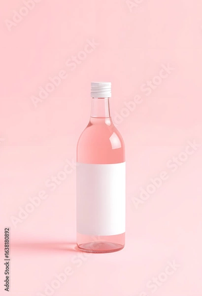 Obraz Minimal Pink Wine Bottle Mockup