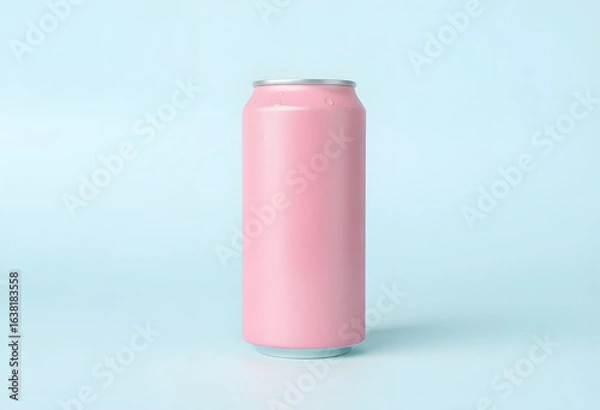 Obraz Pink Beverage Can on Blue Background