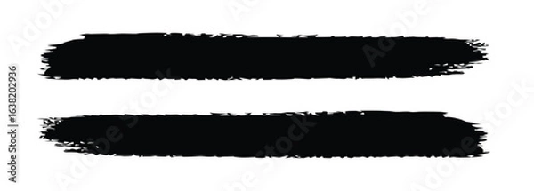 Obraz Red grunge textured paint brush stroke vectors.Paint backgrounds and splatters.