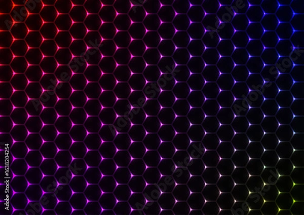 Fototapeta Hexagon tech net light purple pattern background