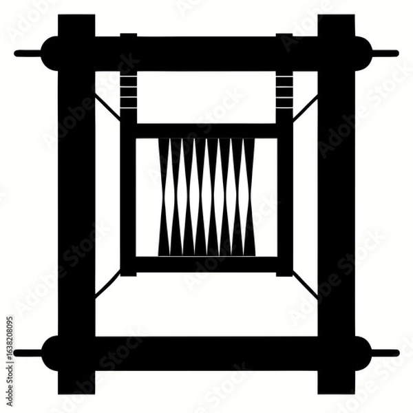 Fototapeta Traditional Handloom Weaving Frame Vector