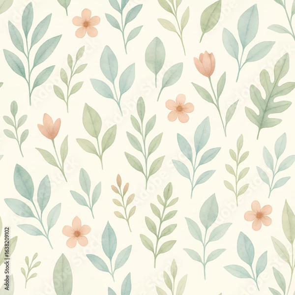 Obraz Watercolor Botanical Pattern Design