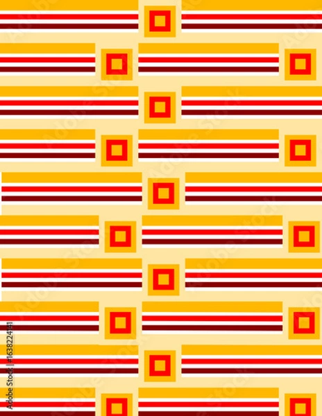 Obraz pattern of abstract geometric shapes red orange vector