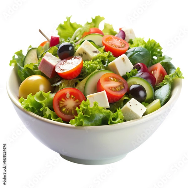 Fototapeta Fresh Mediterranean Salad in a Bowl