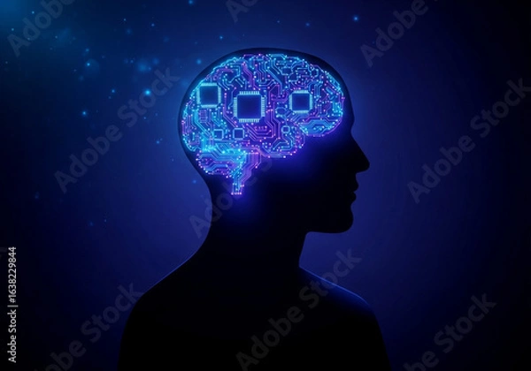 Fototapeta Artificial intelligence ai brain technology digital mind machine learning innovation concept tech future