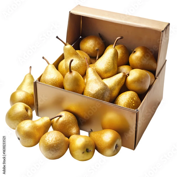 Fototapeta Golden Pears in a Gift Box