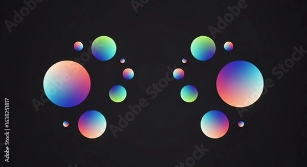 Fototapeta abstract background with colorful bubbles