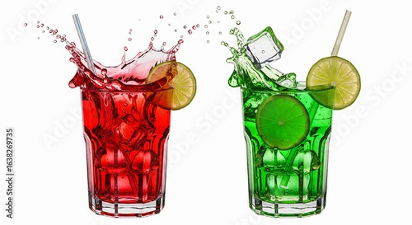 Obraz cocktail with lime and ice