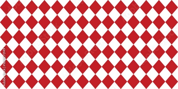 Obraz seamless geometric pattern with triangles, red diamond checkerboard repeat pattern, replete image, design for fabric printing