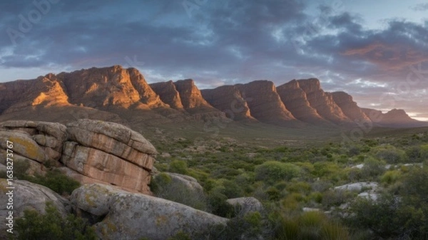 Fototapeta Dramatic Mountain Range at Sunrise/Sunset