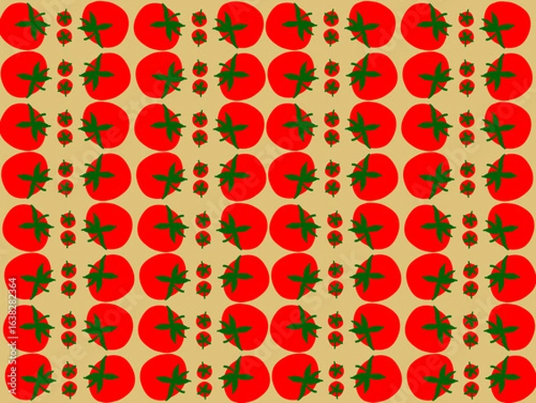 Obraz seamless pattern with tomates hand-drawn vector svg background
