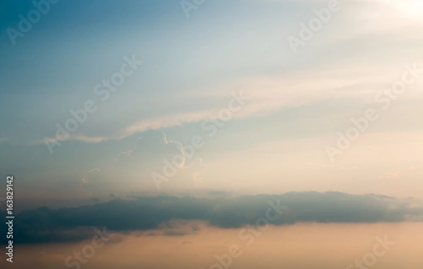 Fototapeta colorful dramatic sky with cloud at sunset.